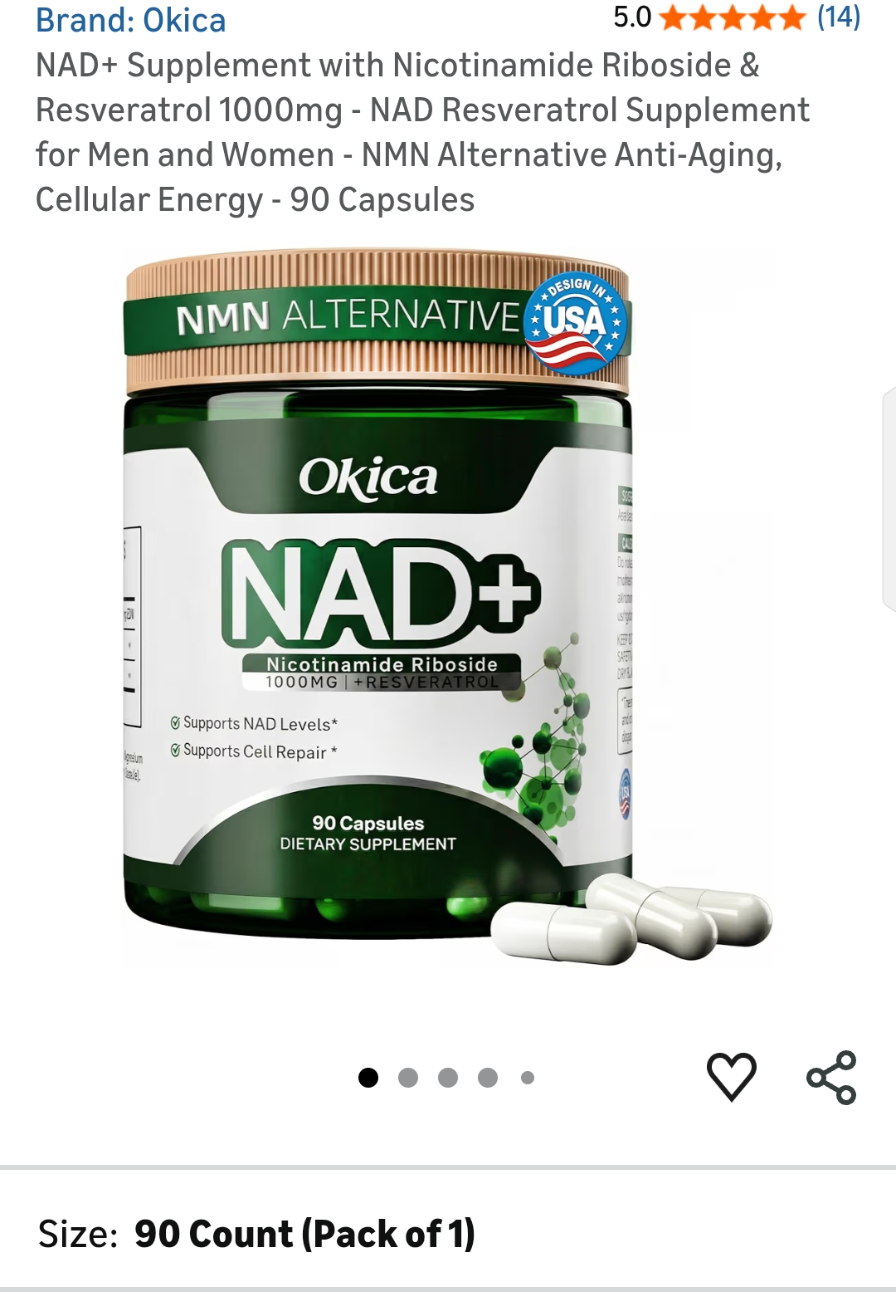 NAD Resveratrol Supplement for Men and Women