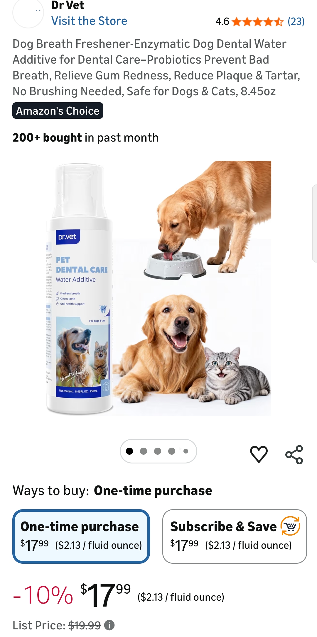 dog water additive for dental care