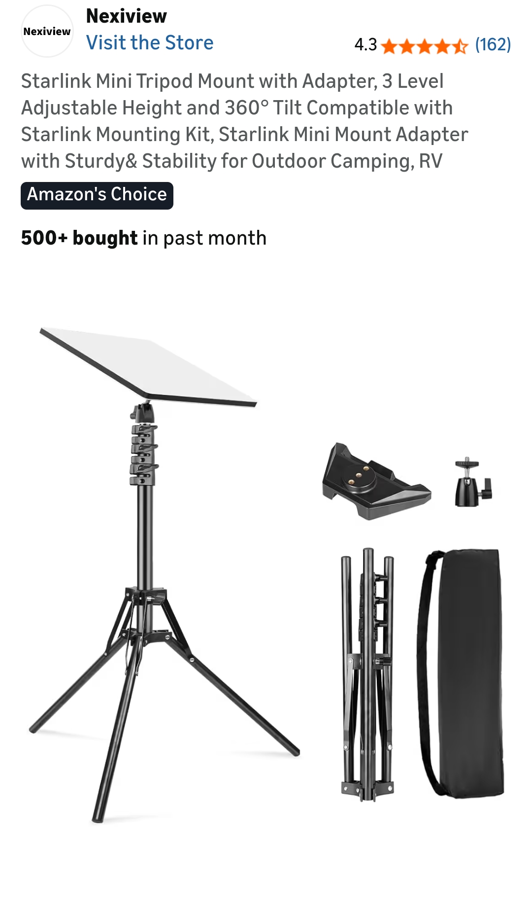 Starlink Mini Tripod Mount with Adapter