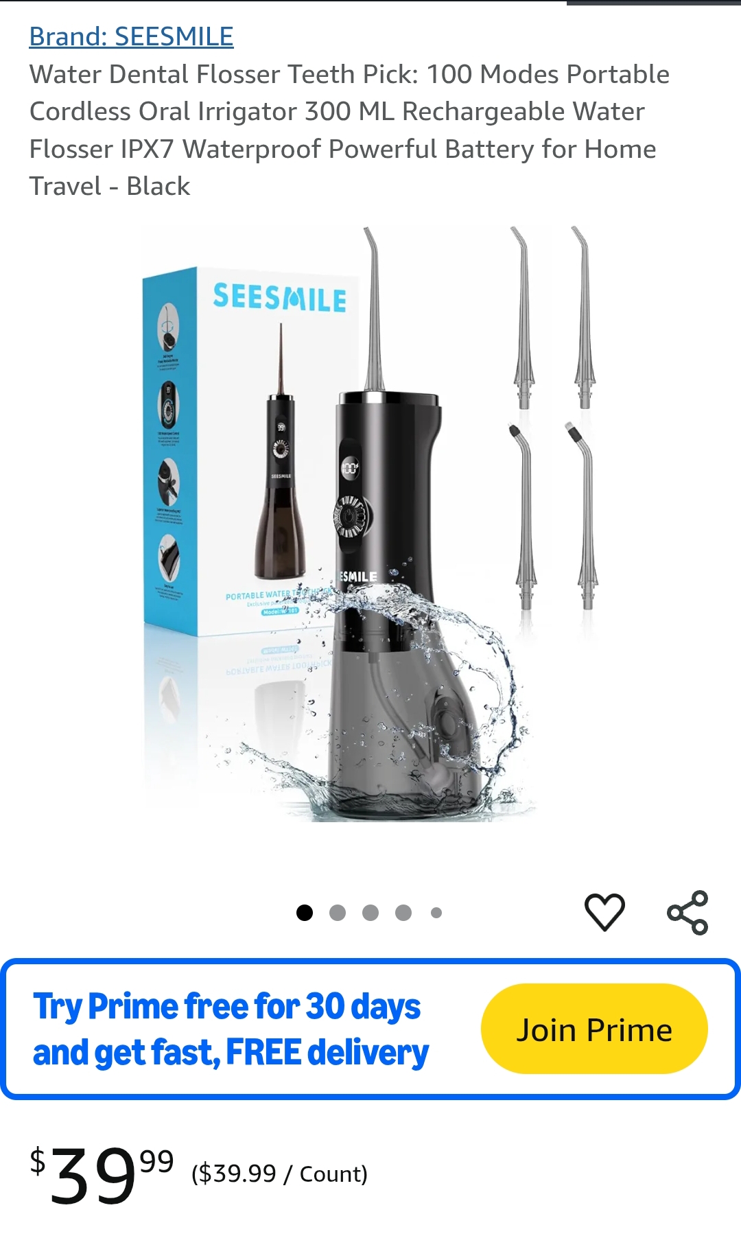 300 ML Rechargeable Water Flosser