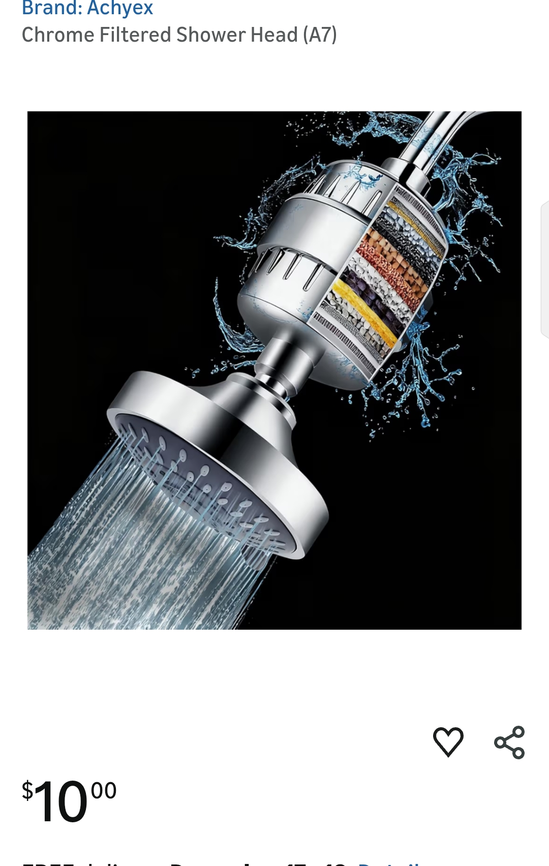 Chrome Filtered Shower Head (A7)