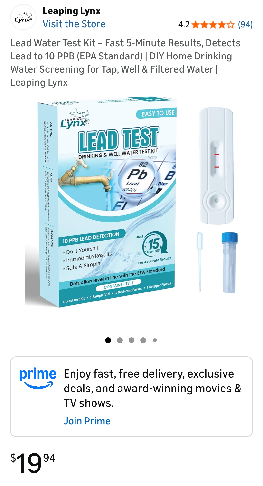 Lead Water Test Kit – Fast 5-Minute Results