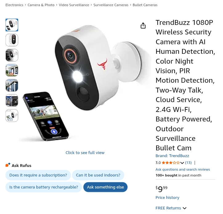 TrendBuzz security camera