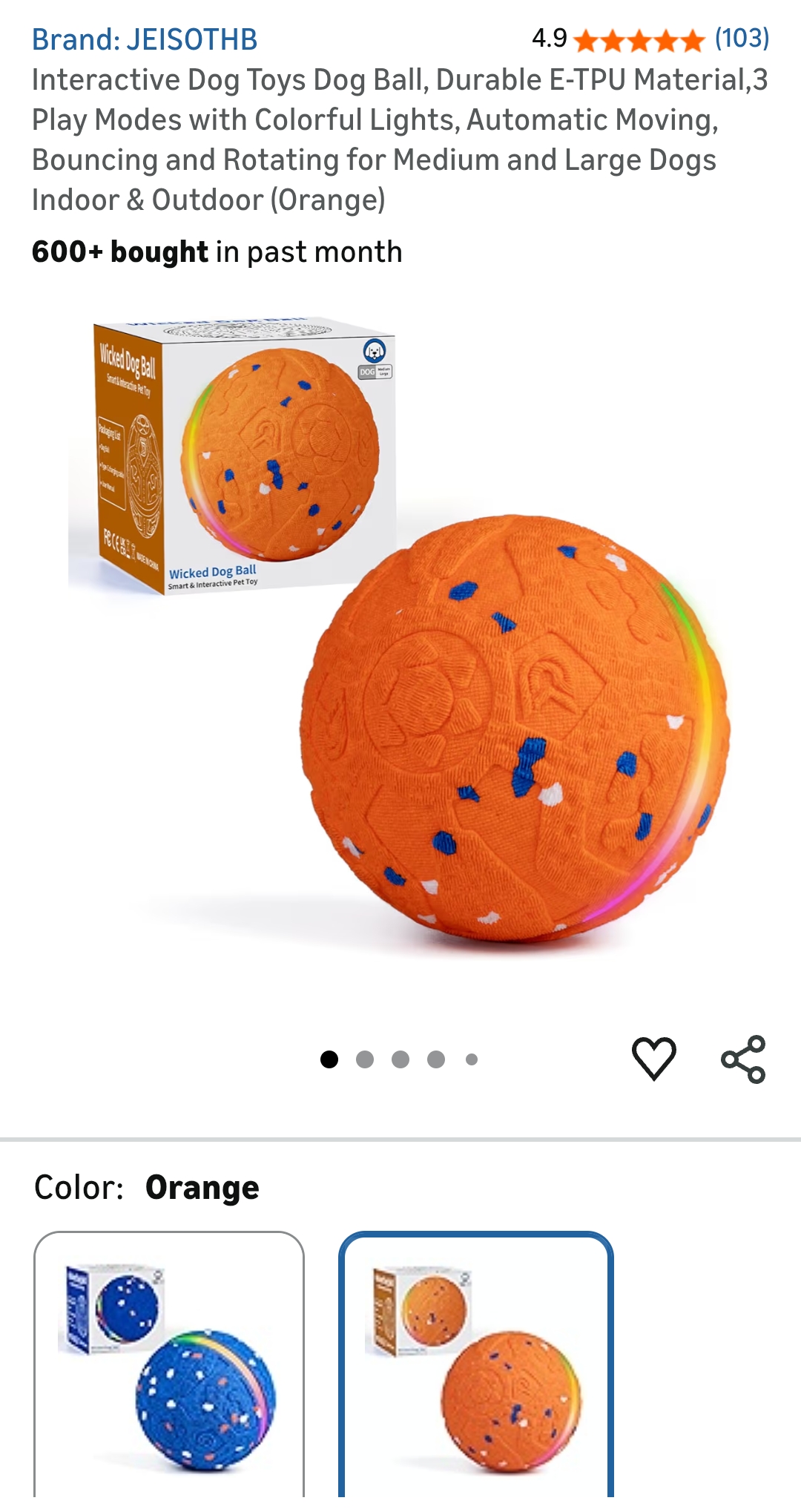interactive dog ball