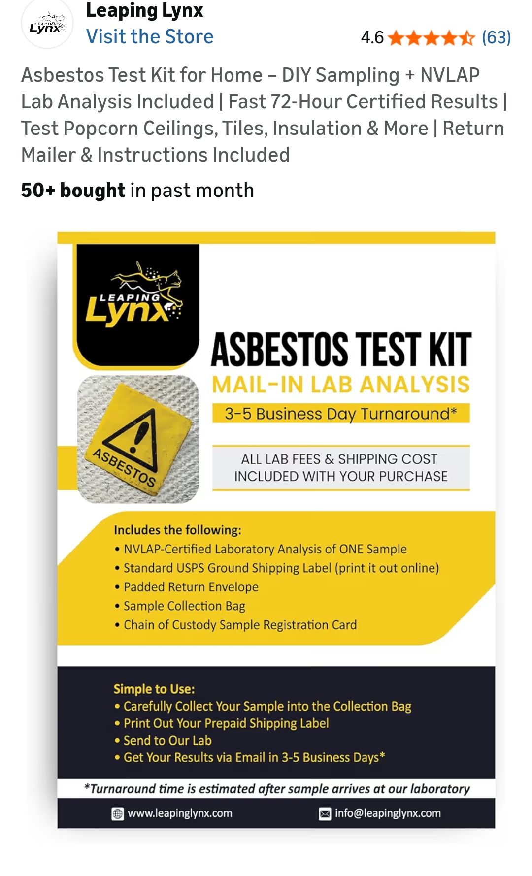 Asbestos Test Kit for Home