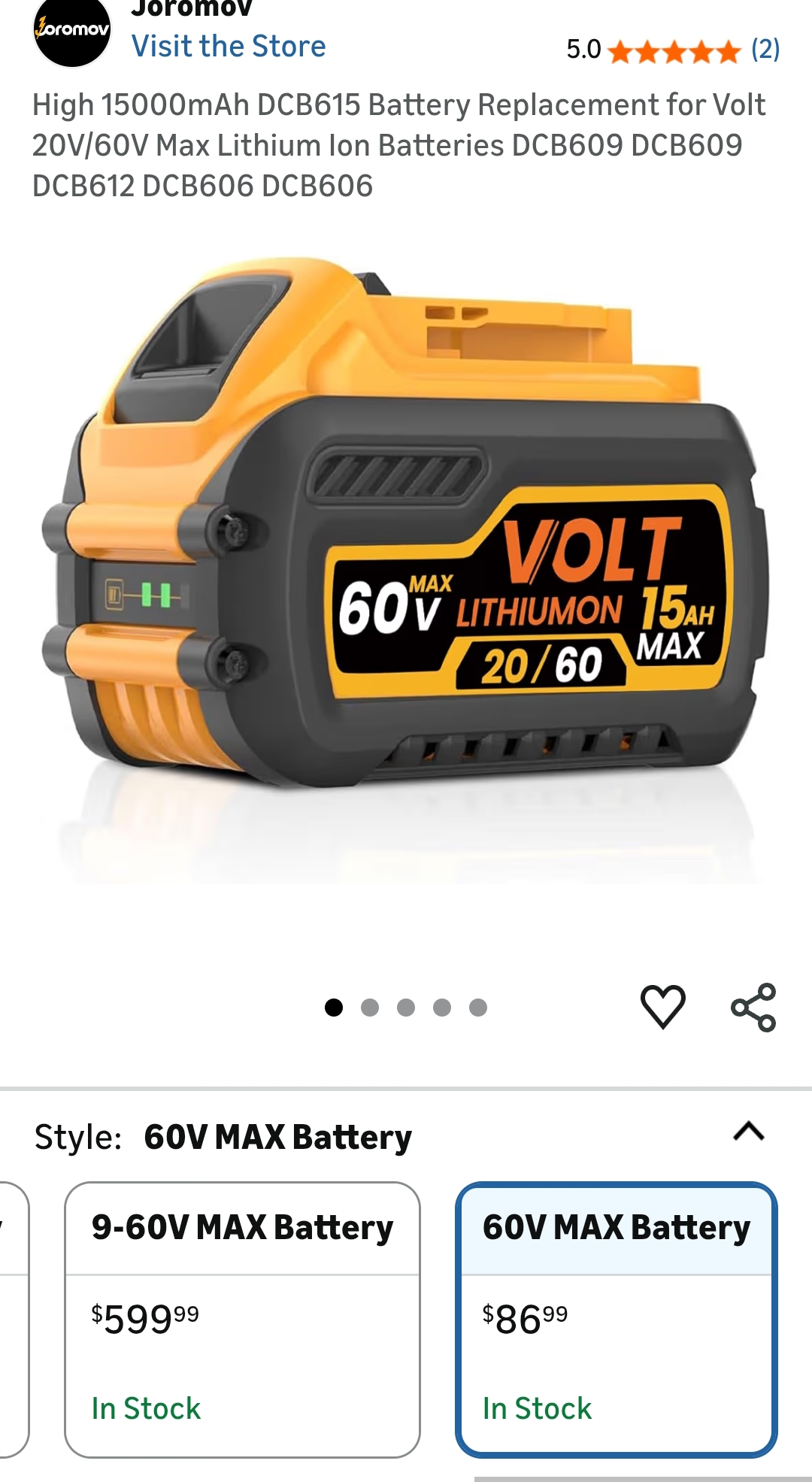 High 15000mAh DCB615 Battery