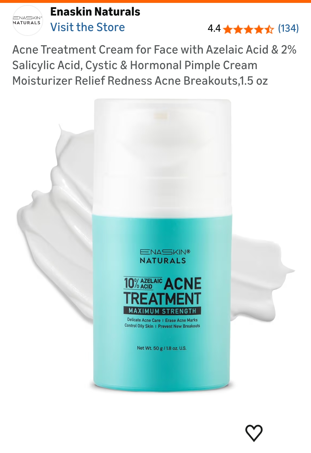 Acne Treatment Cream for Face with 10% Azelaic Acid & 2% Salicylic Acid