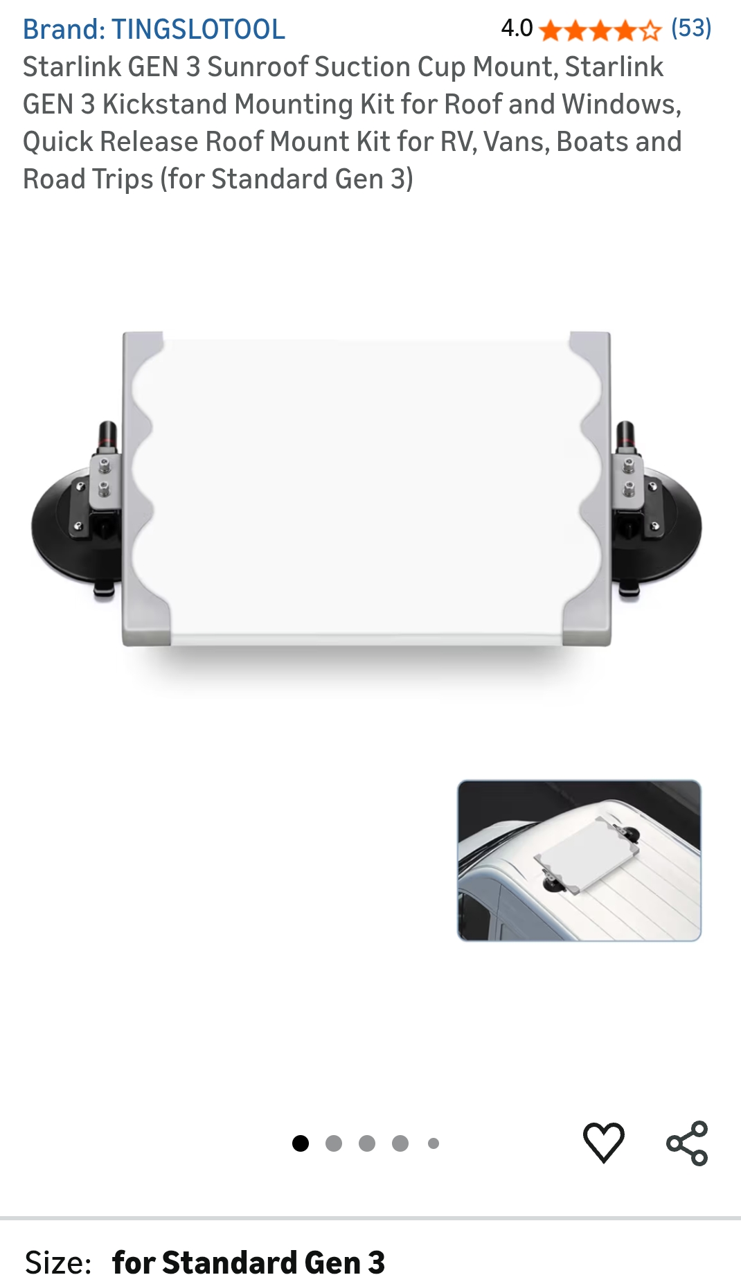 starlink gen 3 suction cup mount