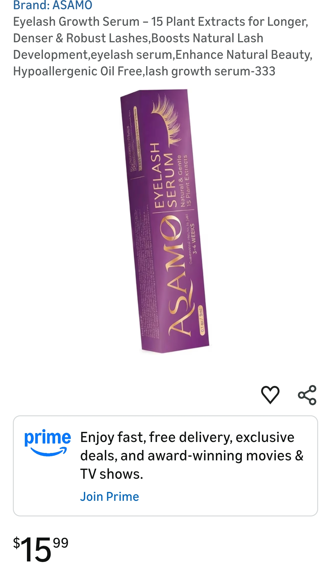 ASAMO Eyelash Growth Serum Development Hypoallergenic