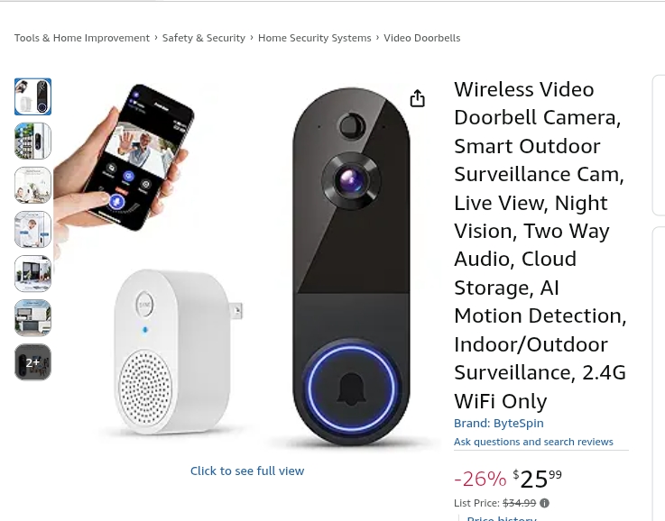 ByteSpin doorbell camera