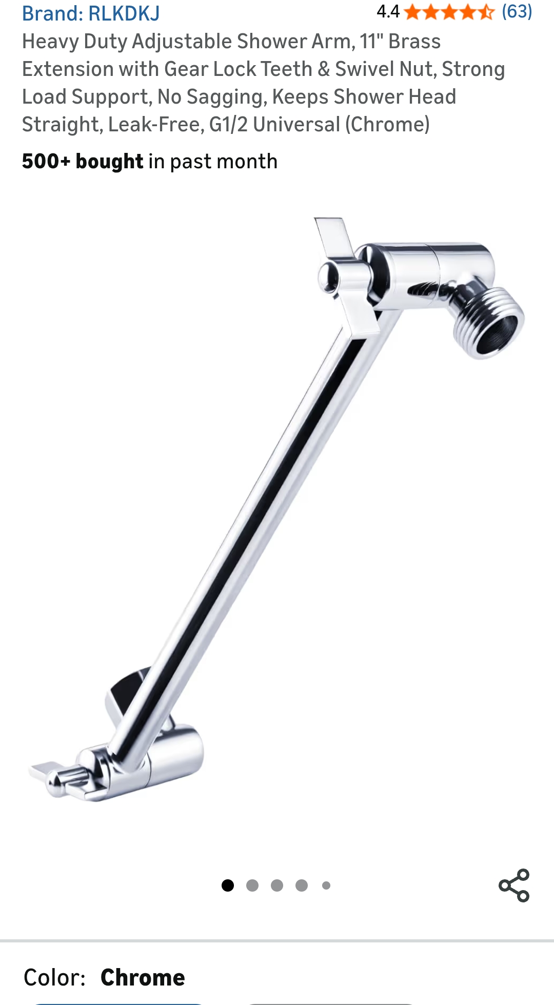 shower head extension arm