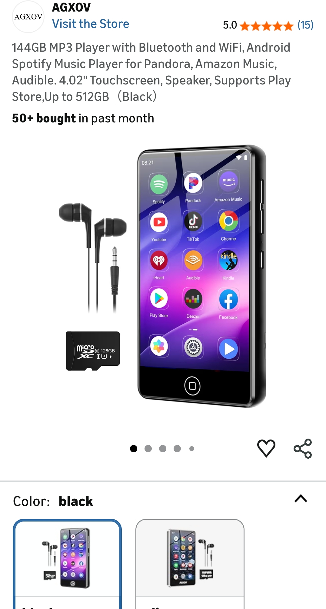 MP3 player with Bluetooth and Wi-Fi