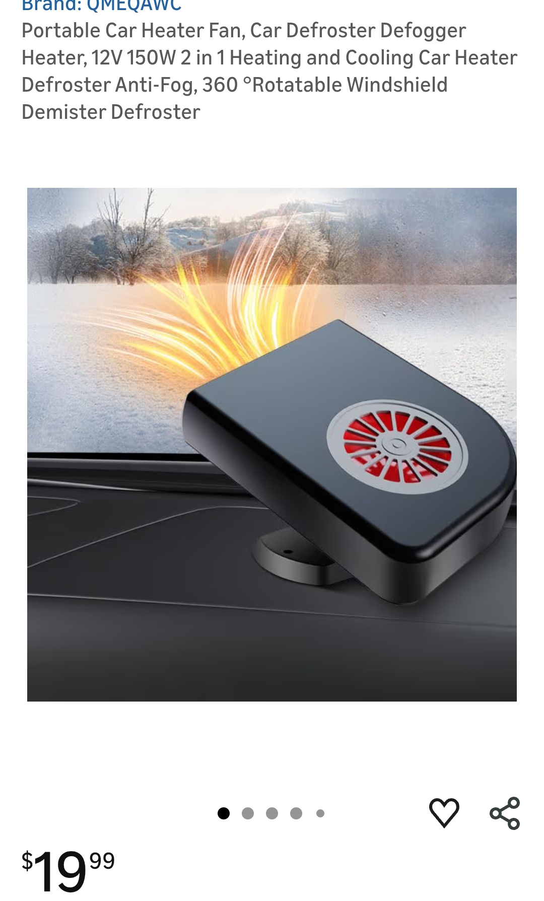 Portable Car Heater Fan