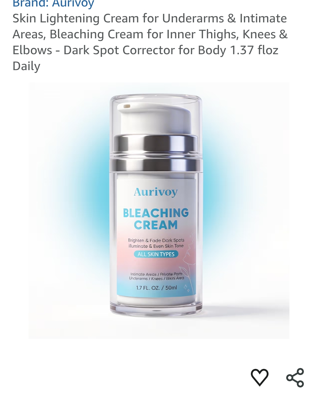 Skin Lightening Cream for Underarms & Intimate