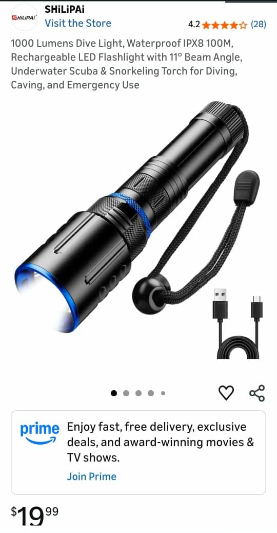 underwater flashlight