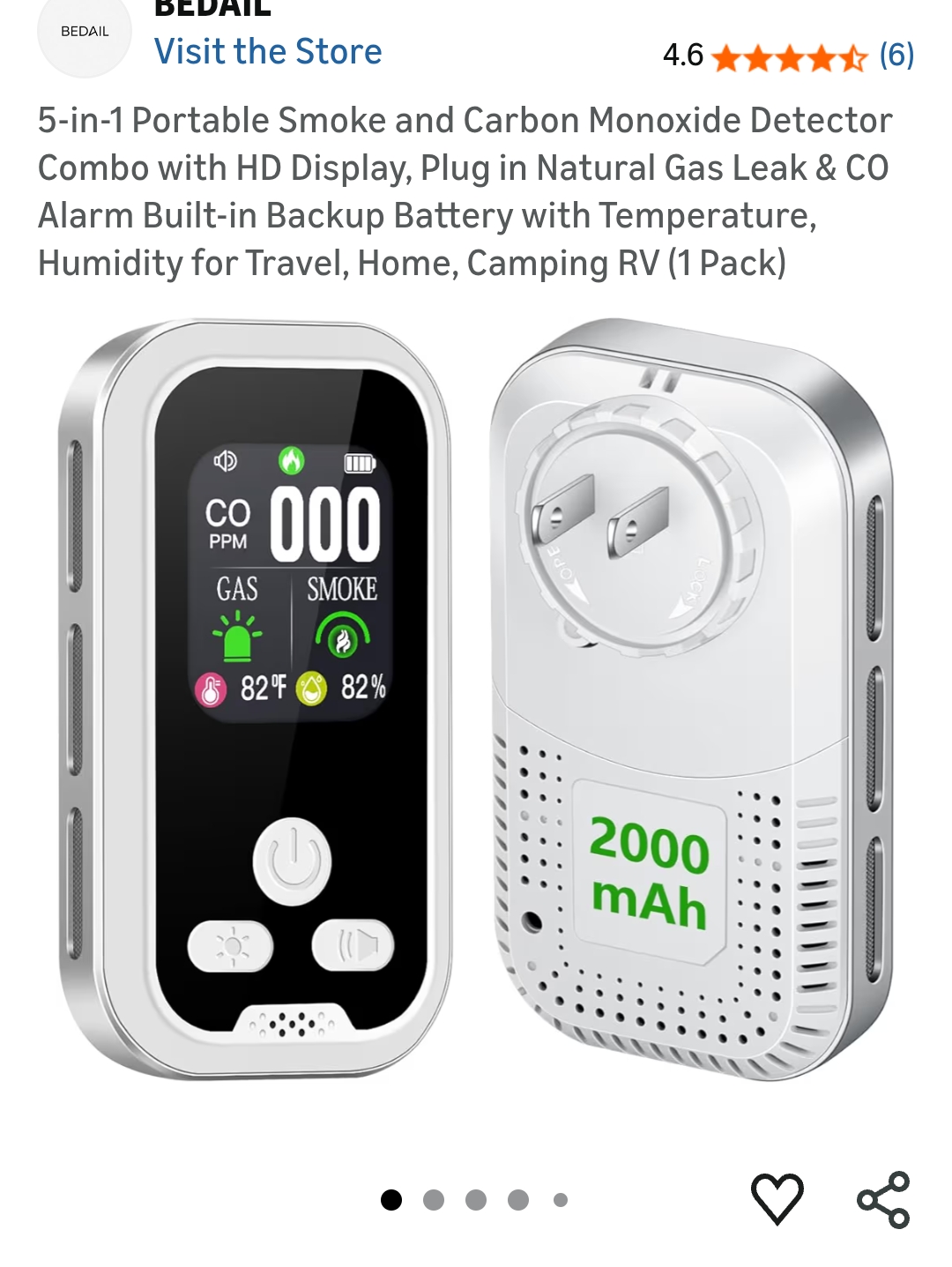 smoke detector carbon monoxide detector combo 10 year battery