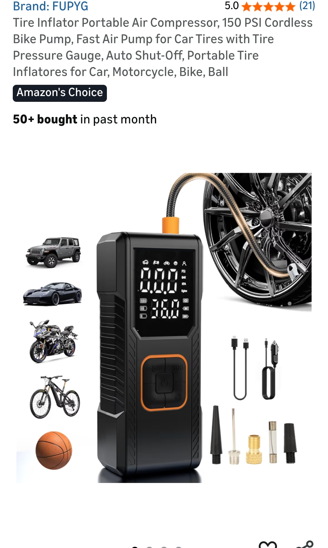 FUPYG tire inflator portable air compressor