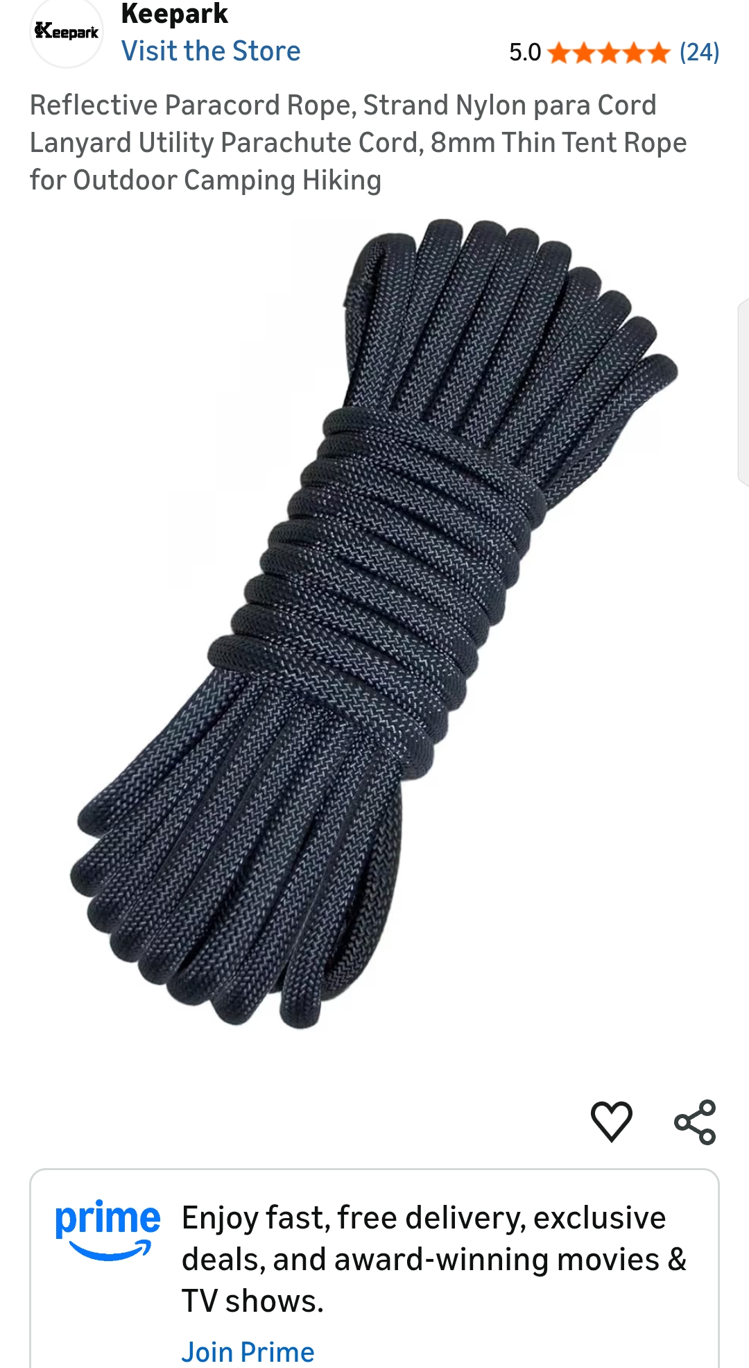 Reflective Paracord Rope, Strand Nylon