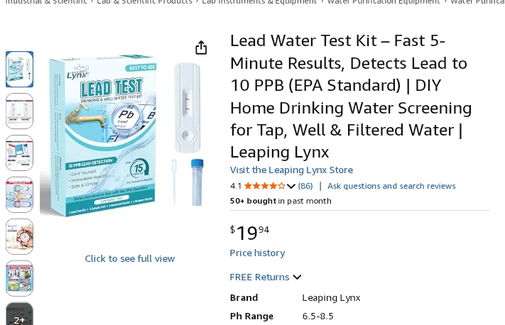 Lead Water Test Kit