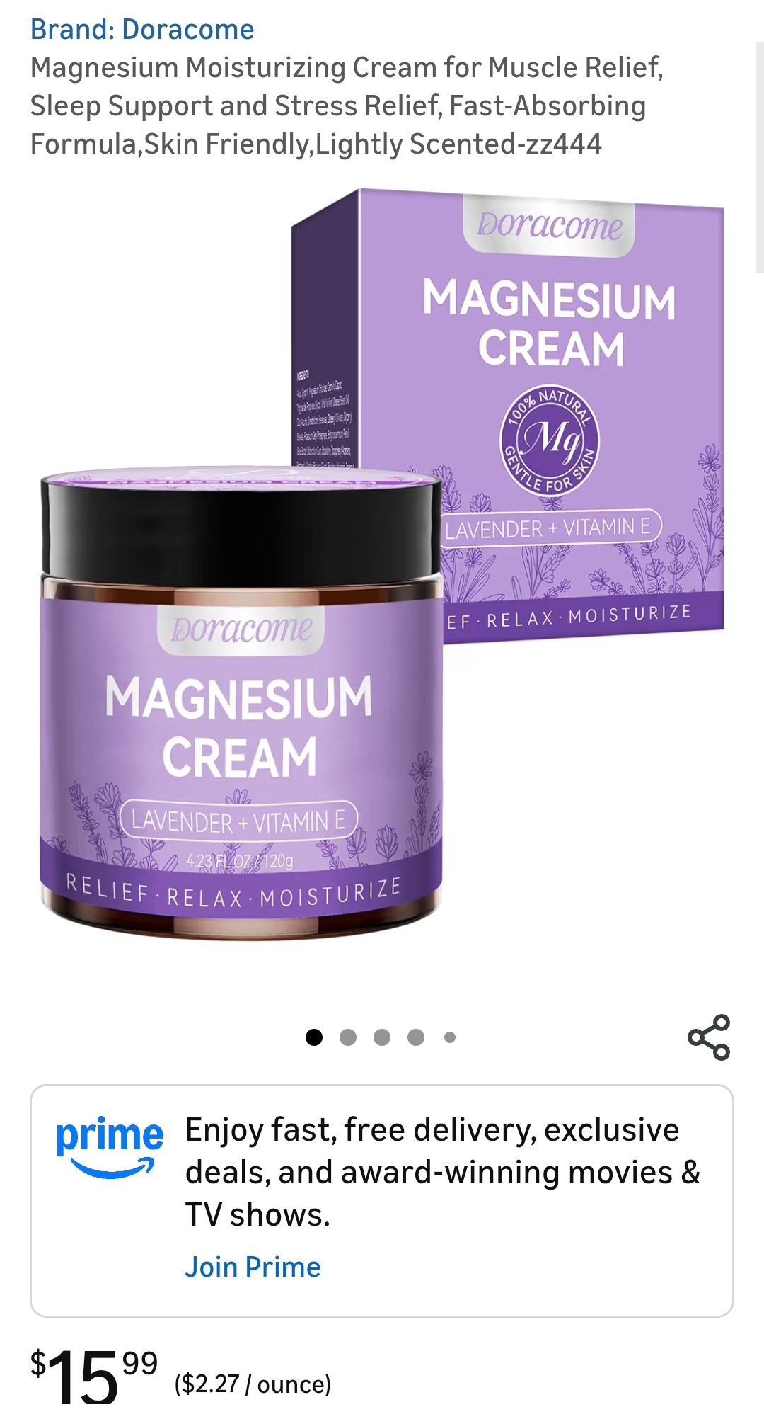 Magnesium Moisturizing Cream