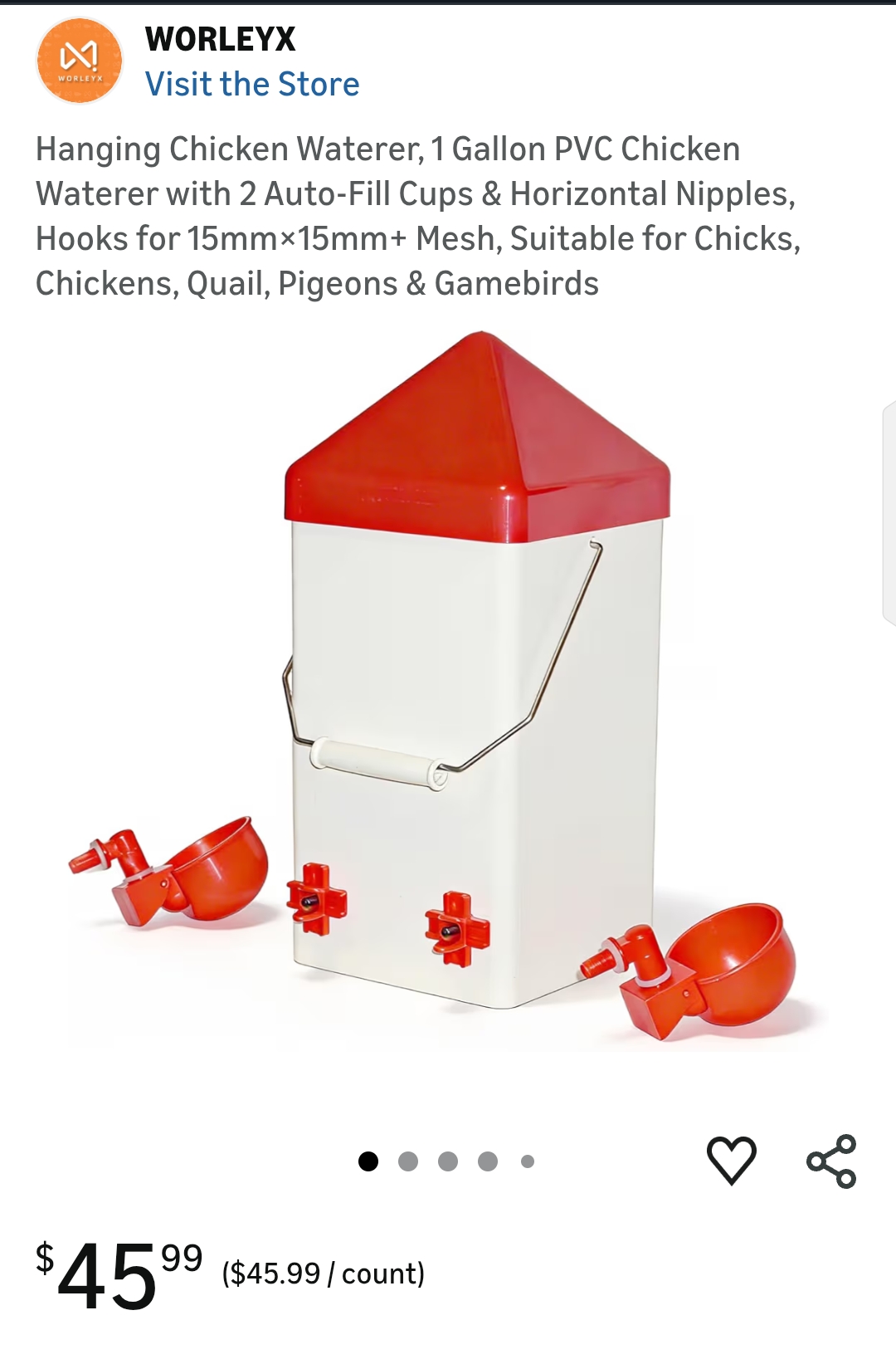 hanging chicken waterer