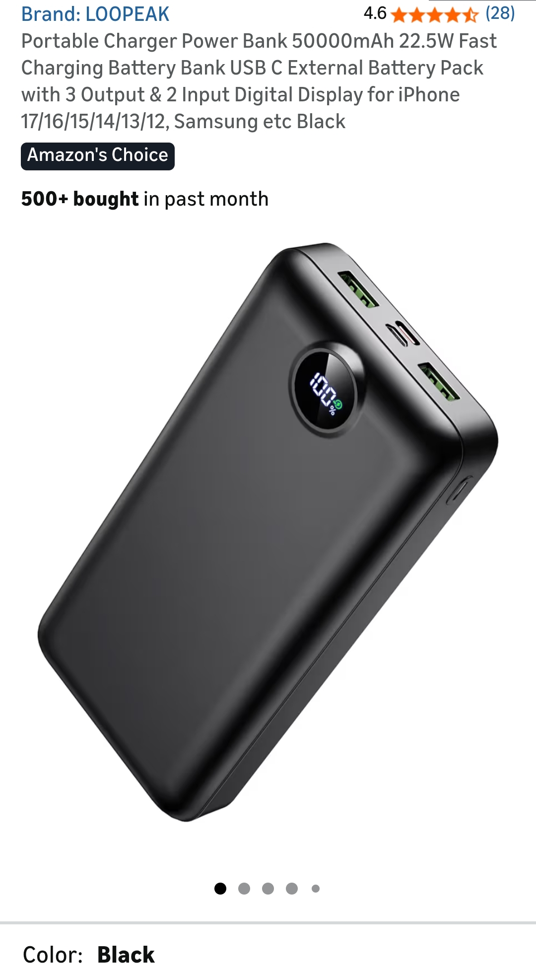 Portable Charger Power Bank 50000mAh