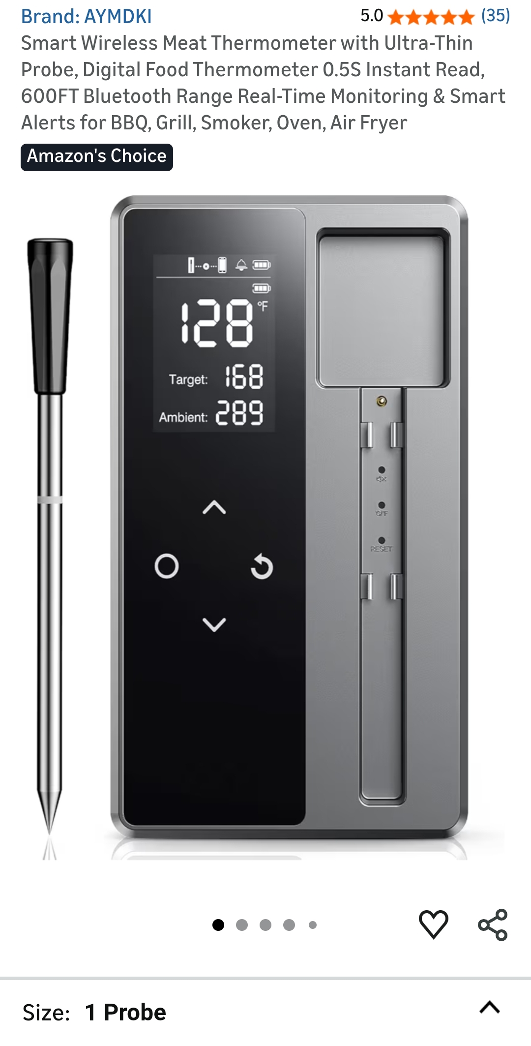 Wireless meat thermometer