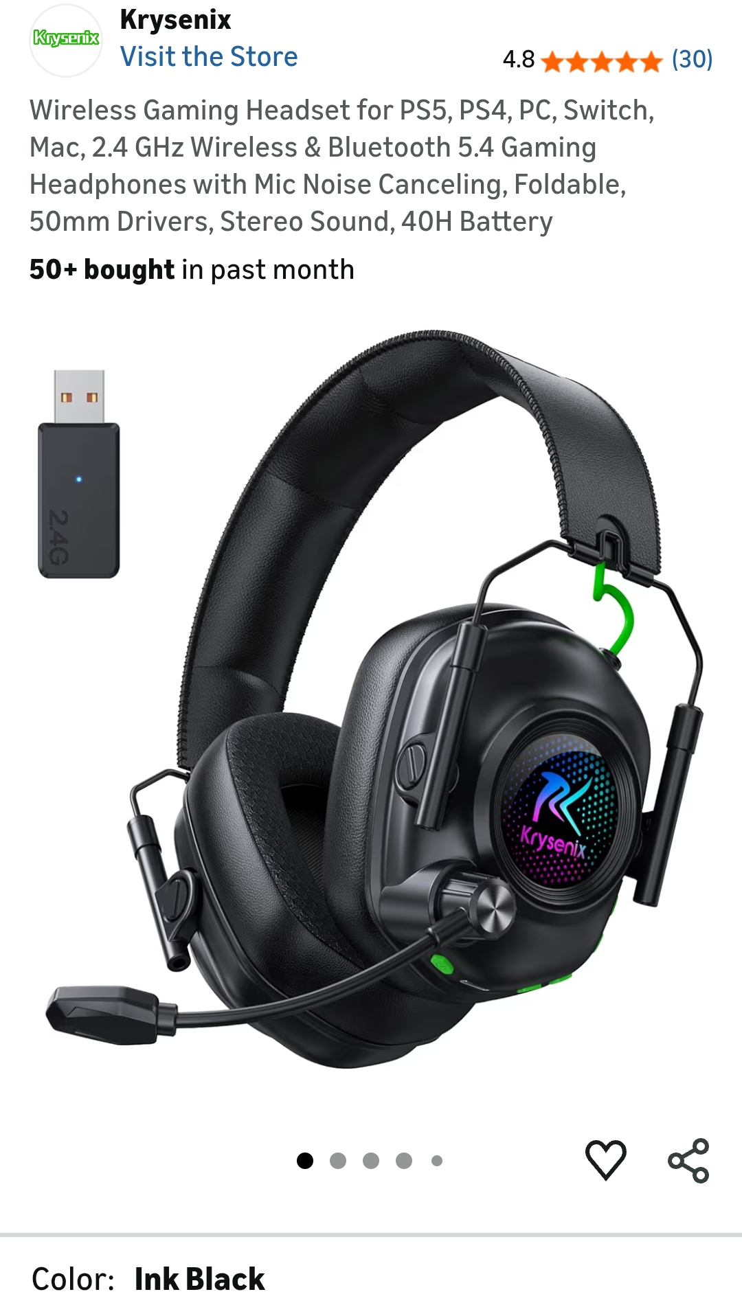 Krysenix KGH2 wireless gaming headset