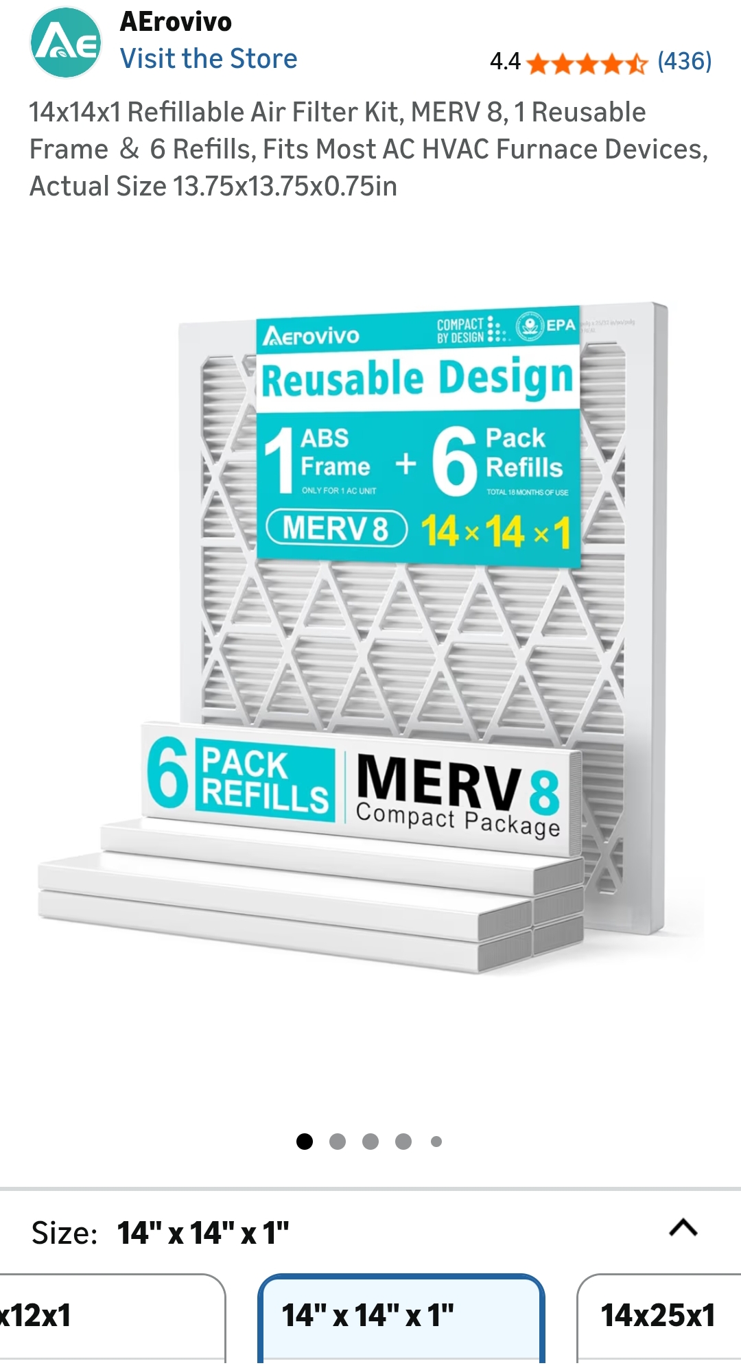 air filter 14x14x1