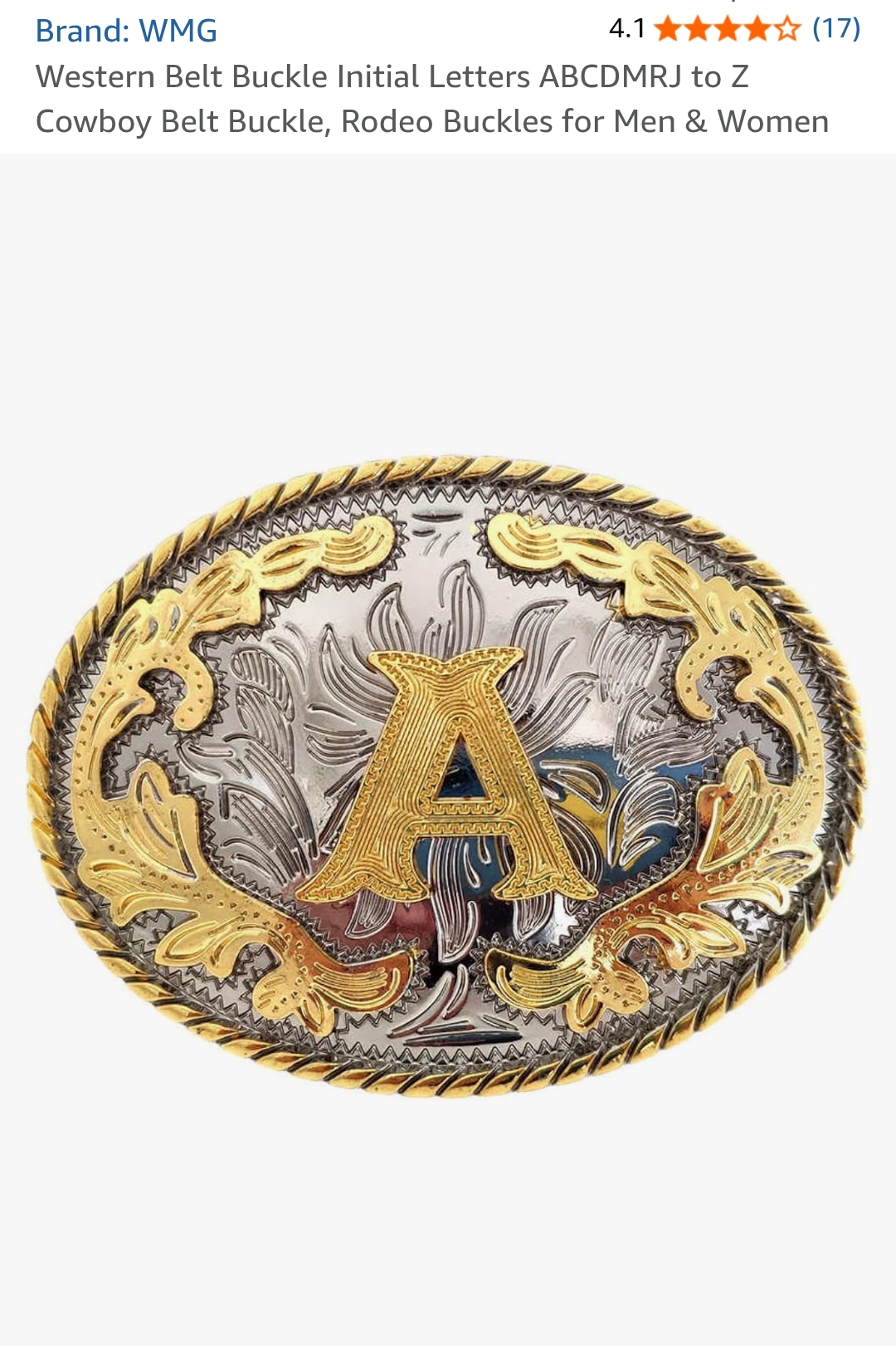 Western Belt Buckle Initial