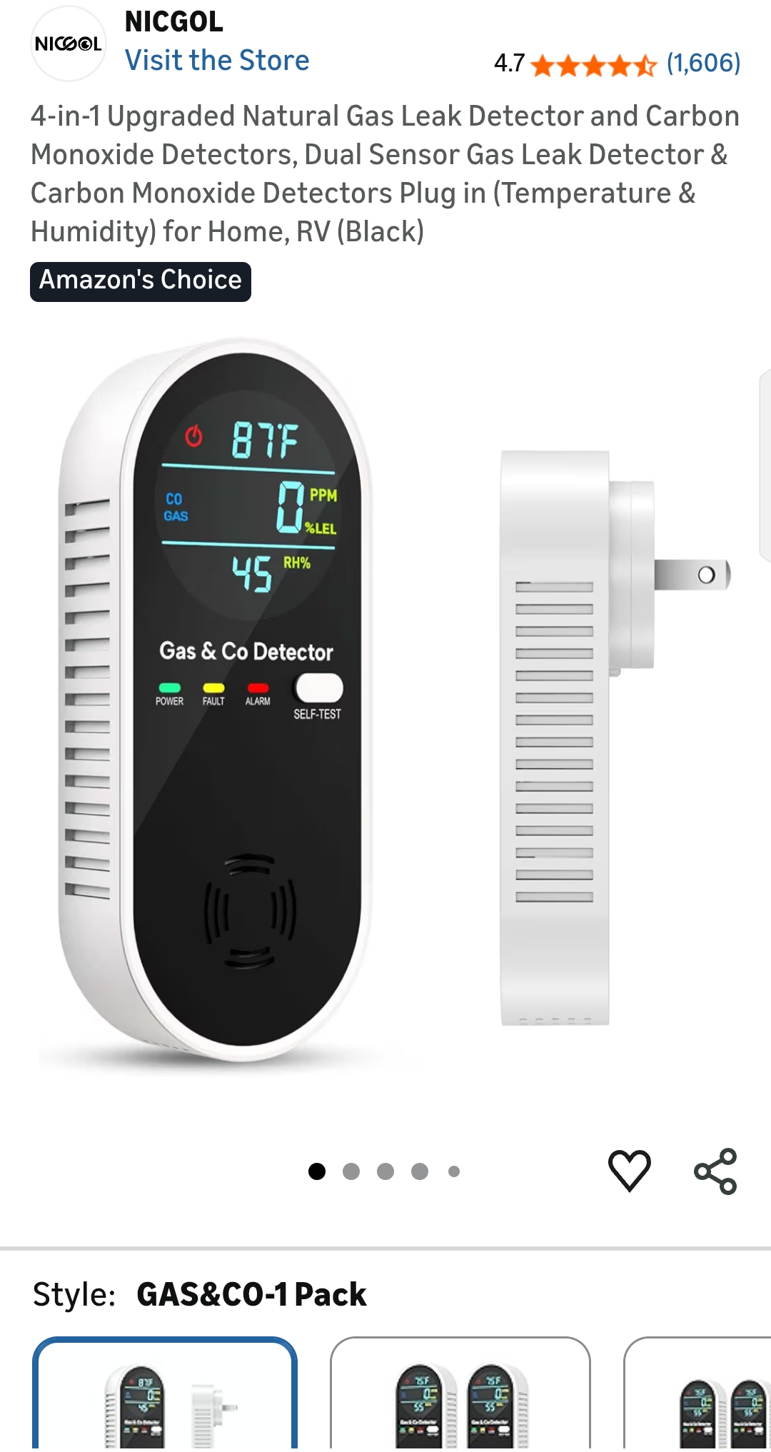 Carbon Monoxide Detectors Plug in