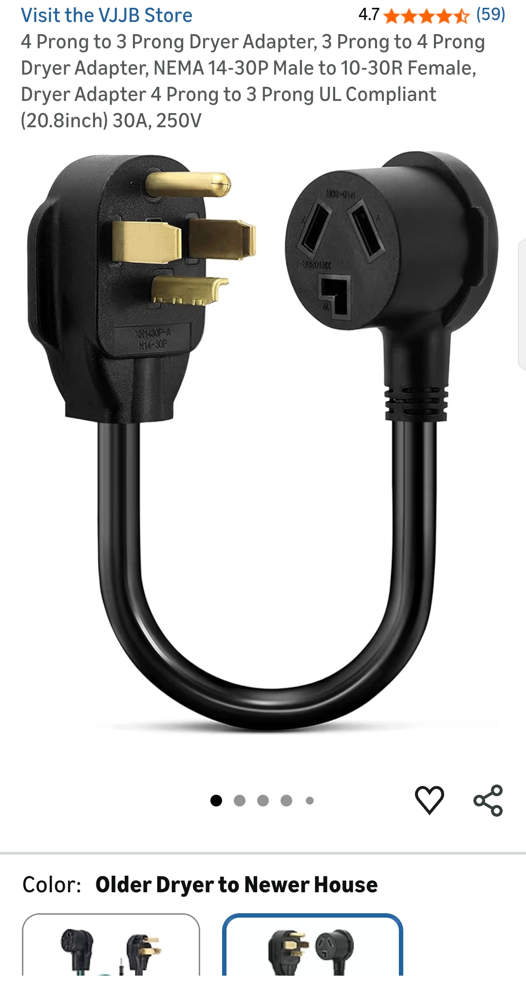 dryer adapter 3 prong to 4 prong converter