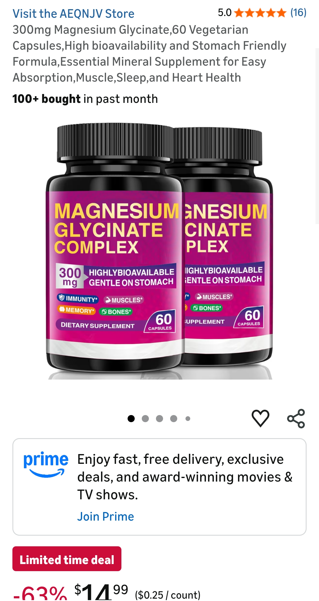 300mg Magnesium Glycinate