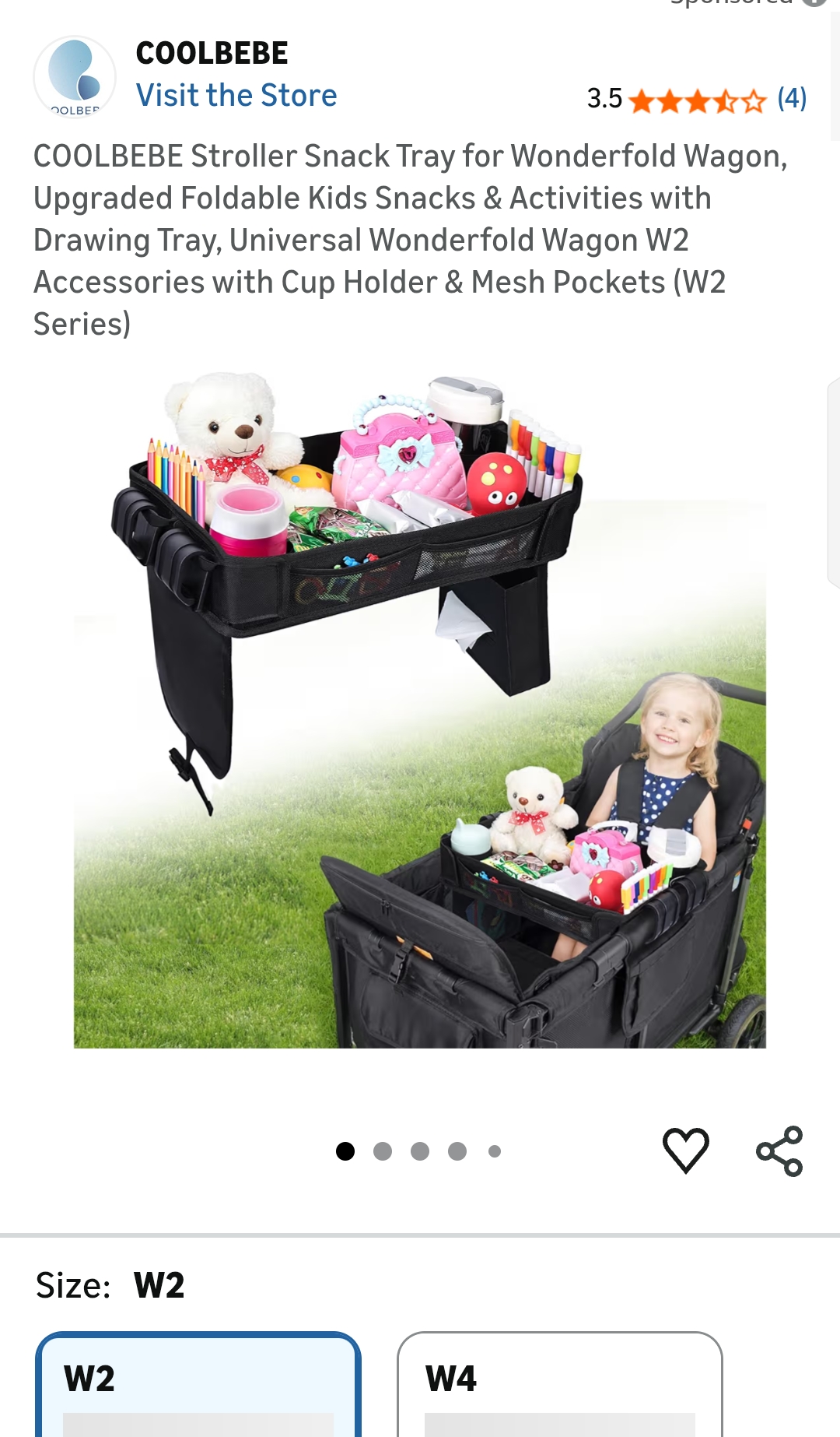 Stroller Snack Tray for Wonderfold Wagon