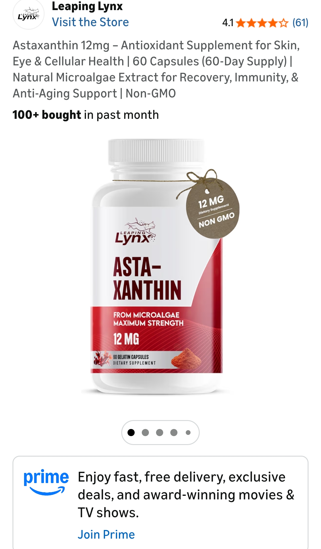 Astaxanthin 12mg