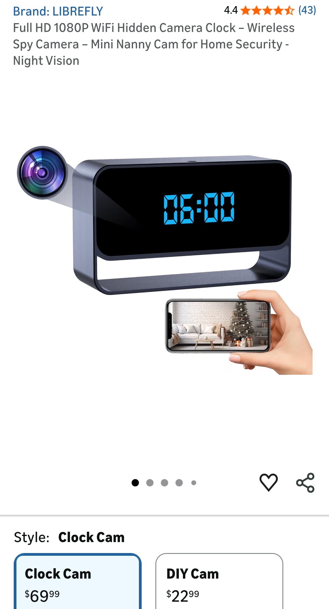 hidden camera clock