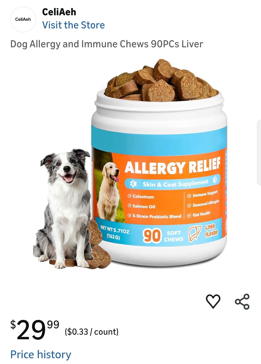 Allergy Immune Chews 90pcs Liver