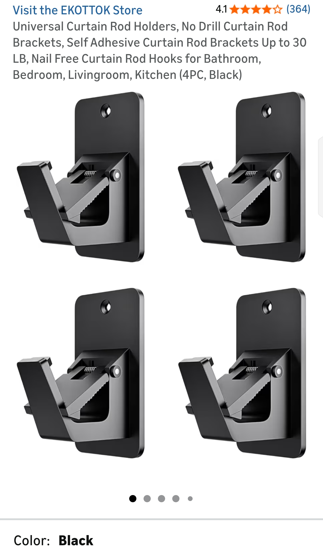 No Drill Curtain Rod Brackets