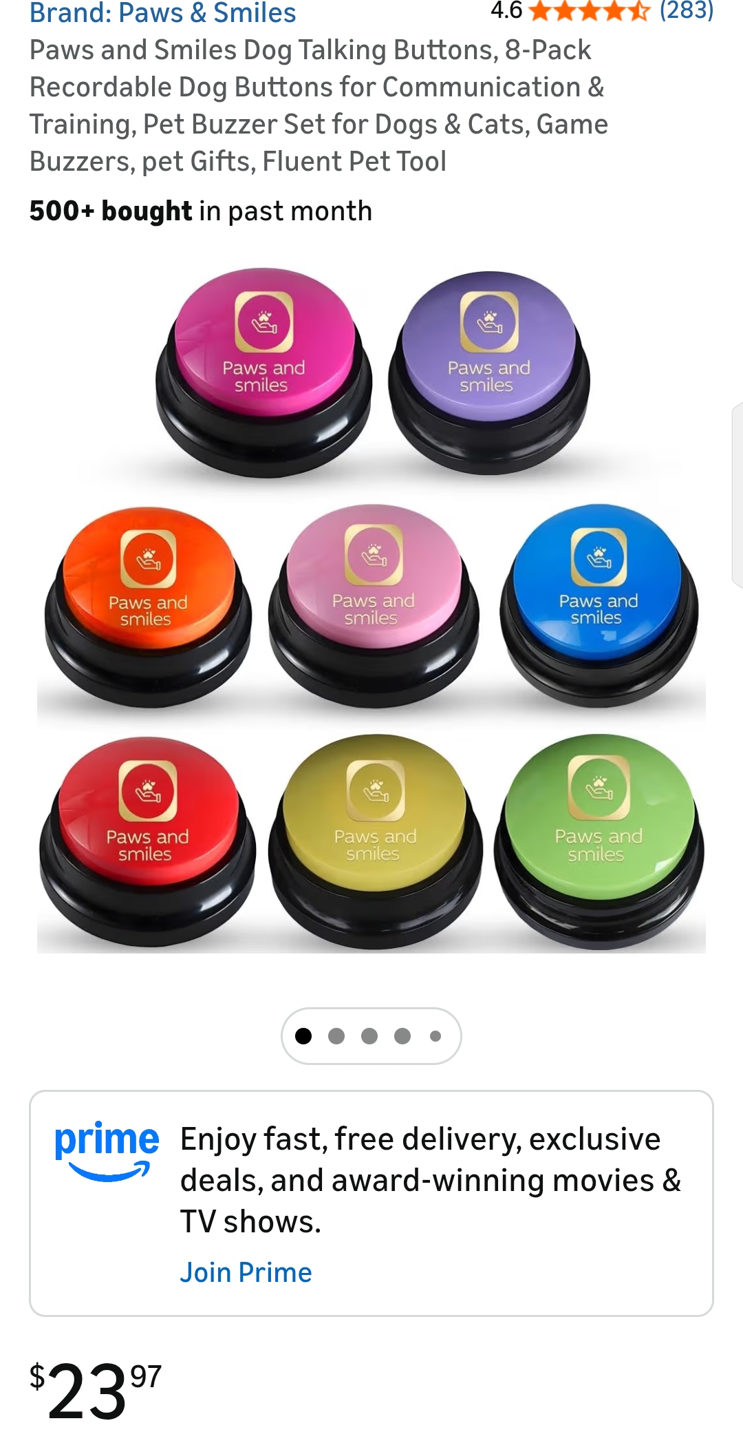 Dog buttons for communications