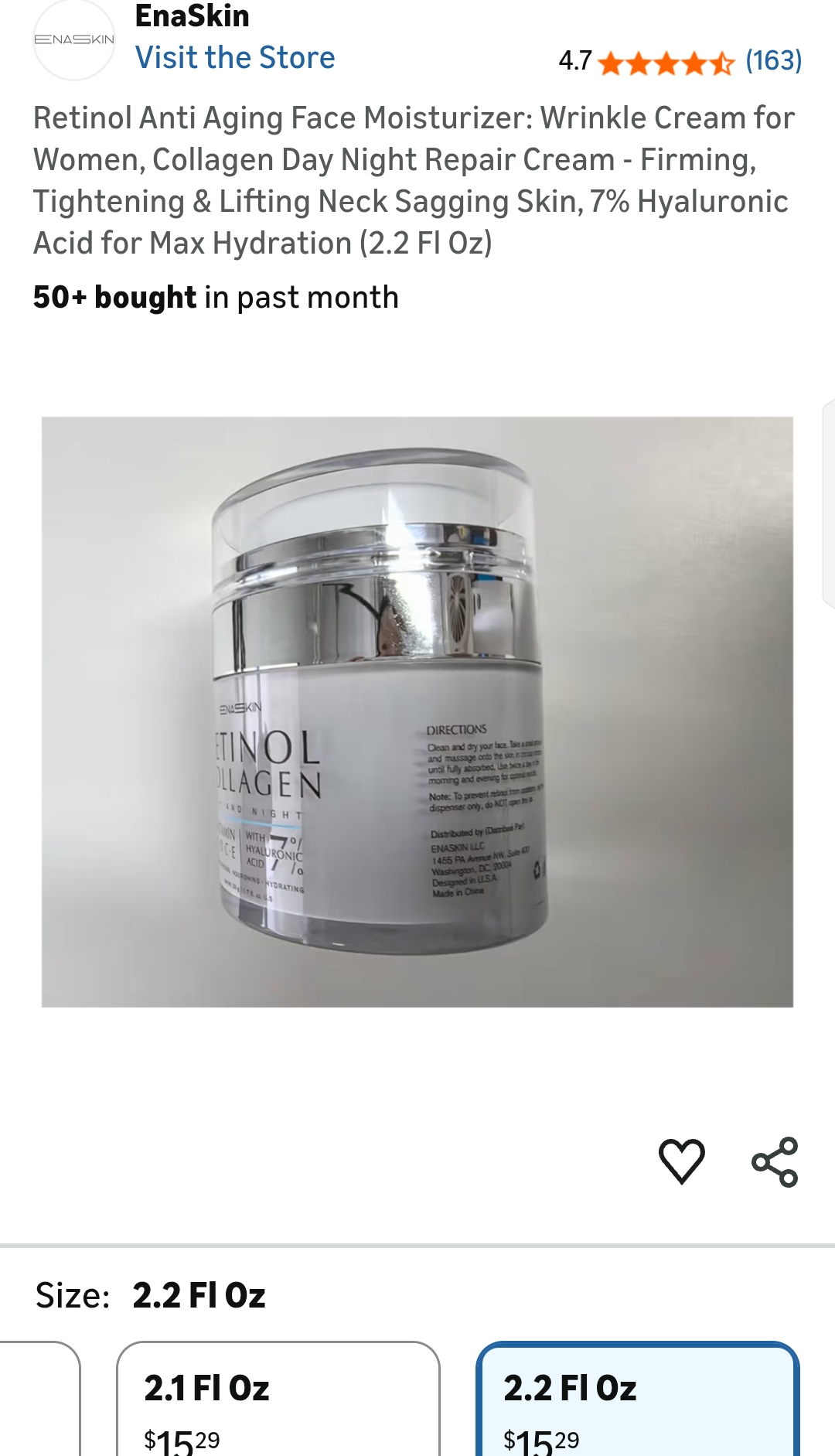 EnaSkin Retinol Anti Aging Face Moisturizer