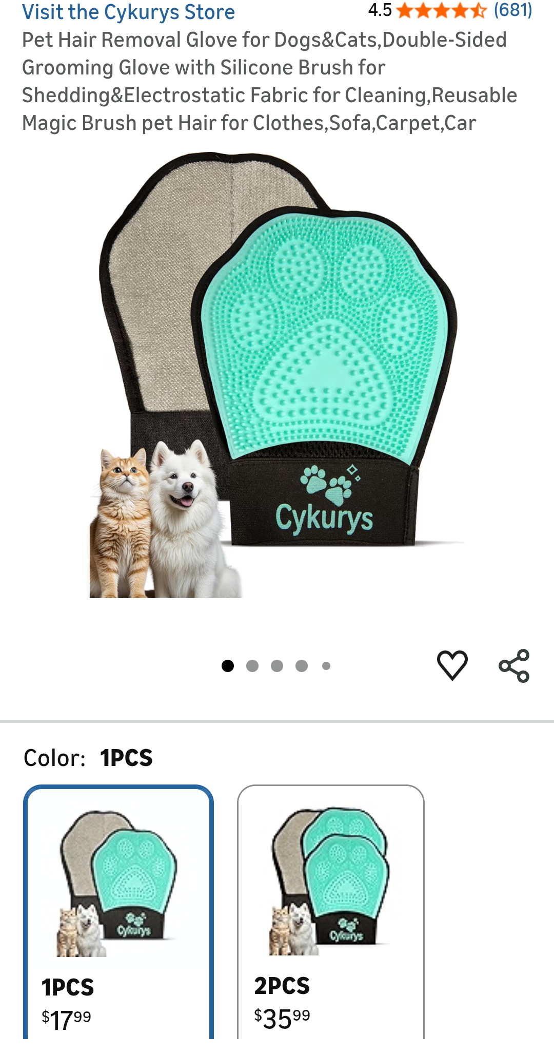 Cykurys Pet Hair Removal Glove