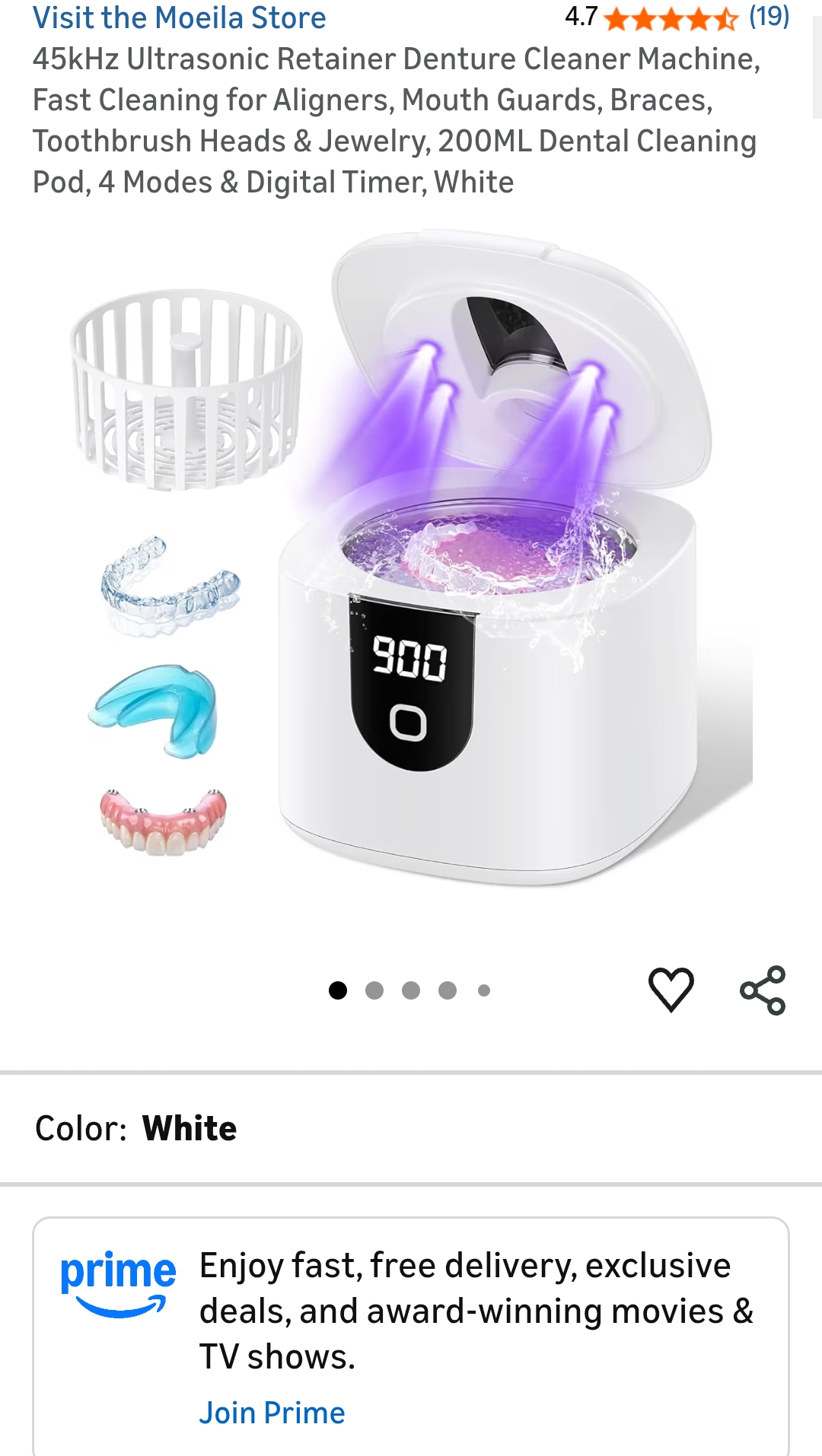 45kHz Ultrasonic Retainer Denture Cleaner Machine