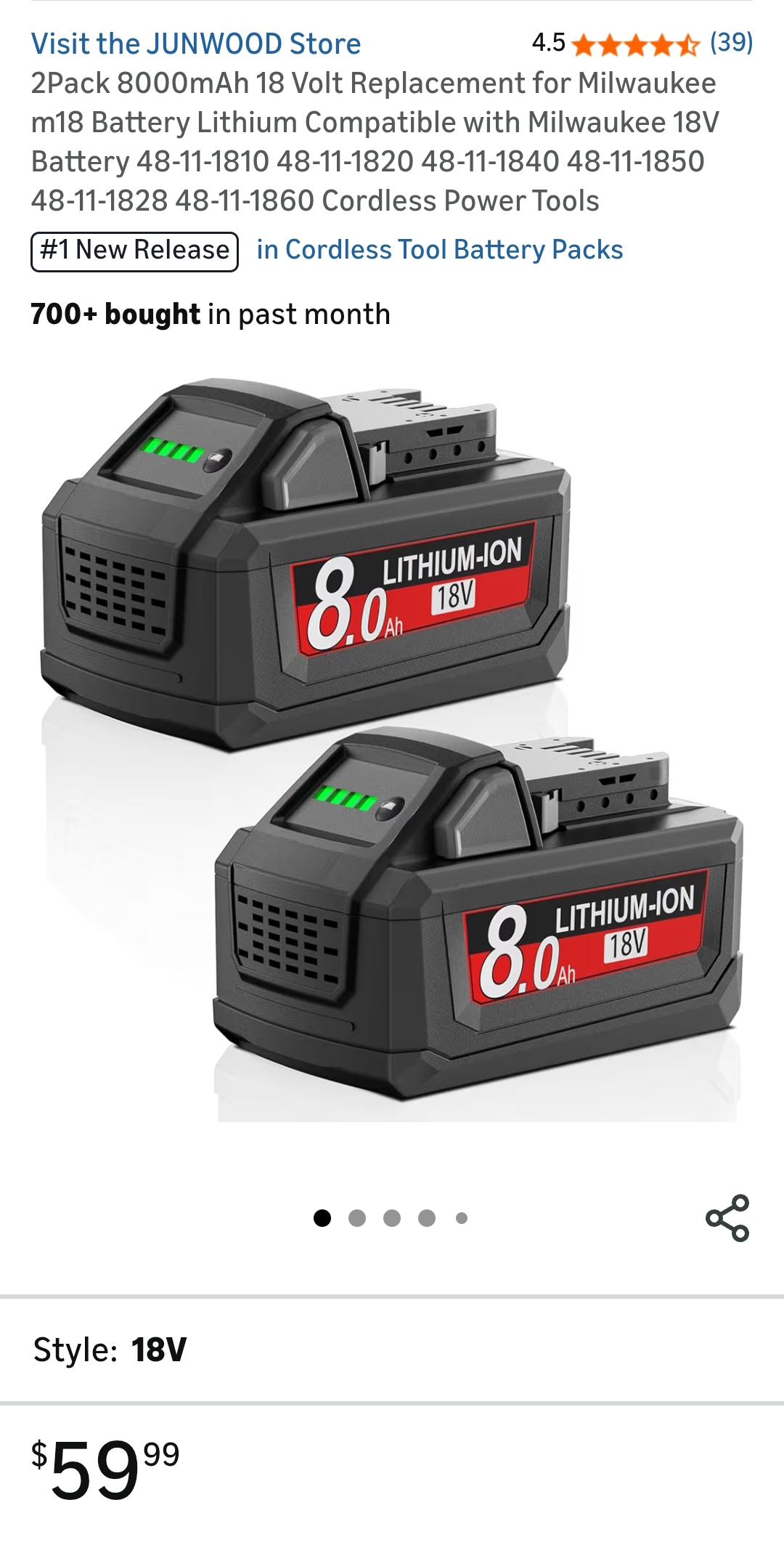 Milwaukee m18 battery replacement