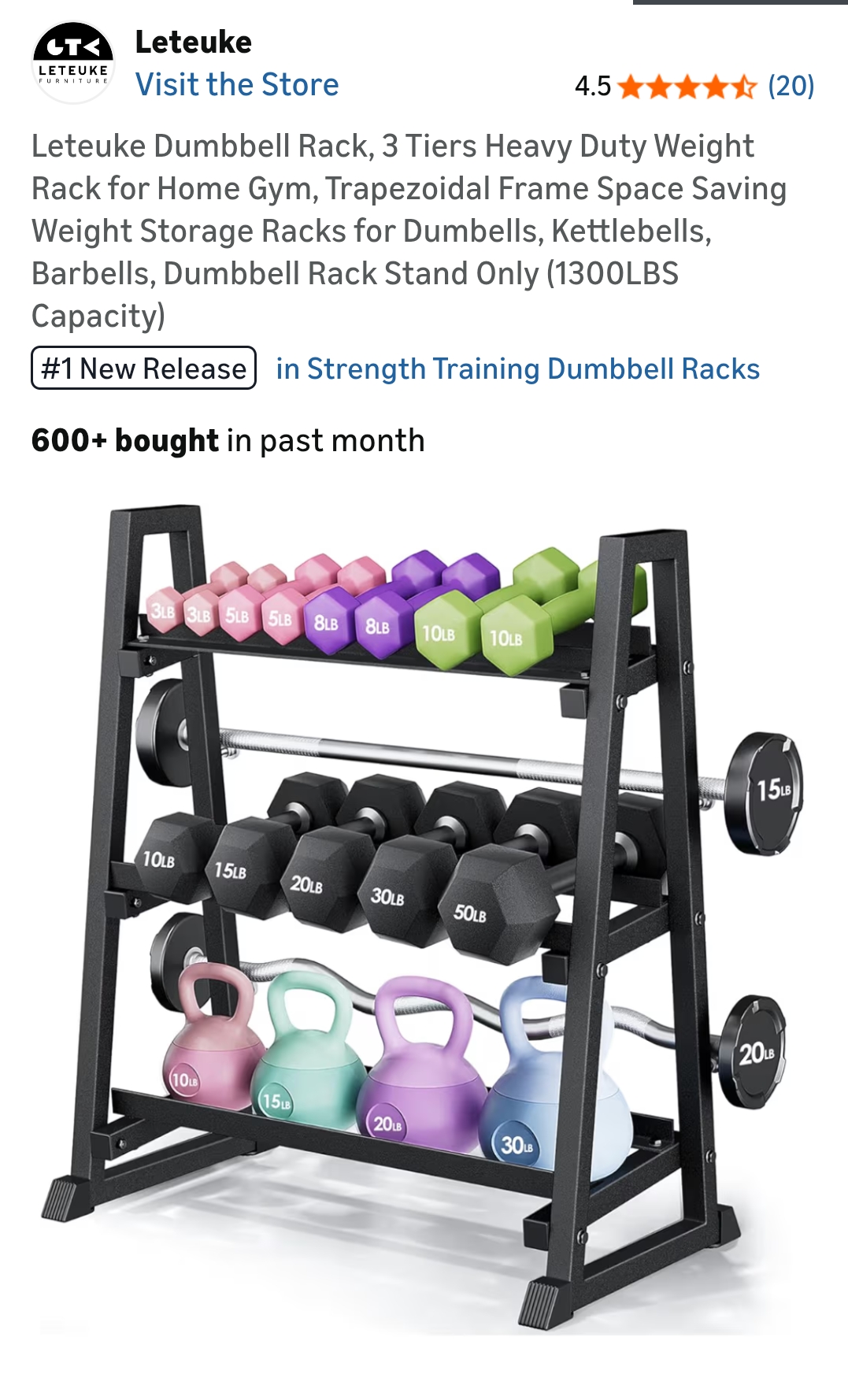 Leteuke dumbbell rack stand