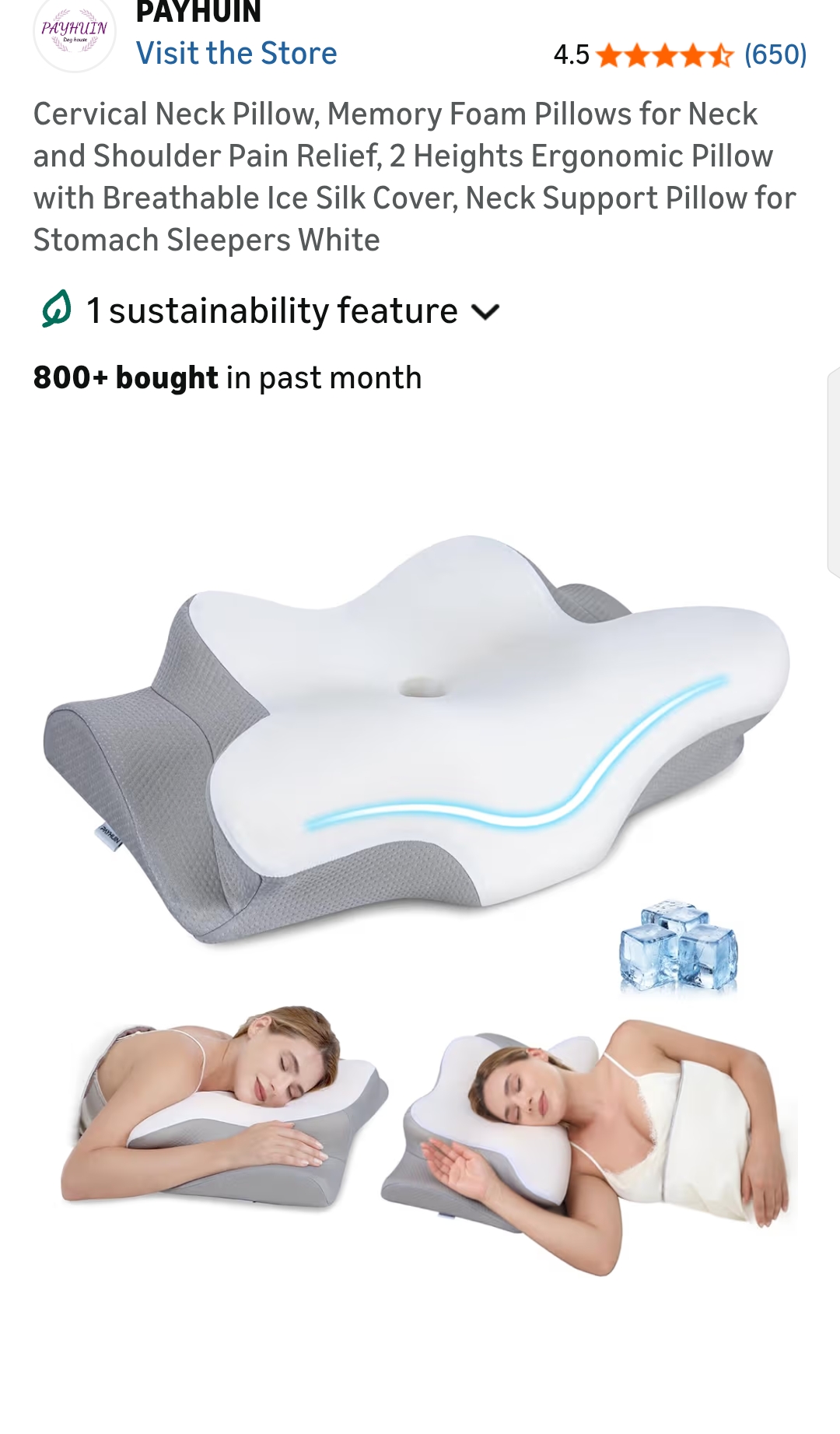 payhuin cervical neck pillow