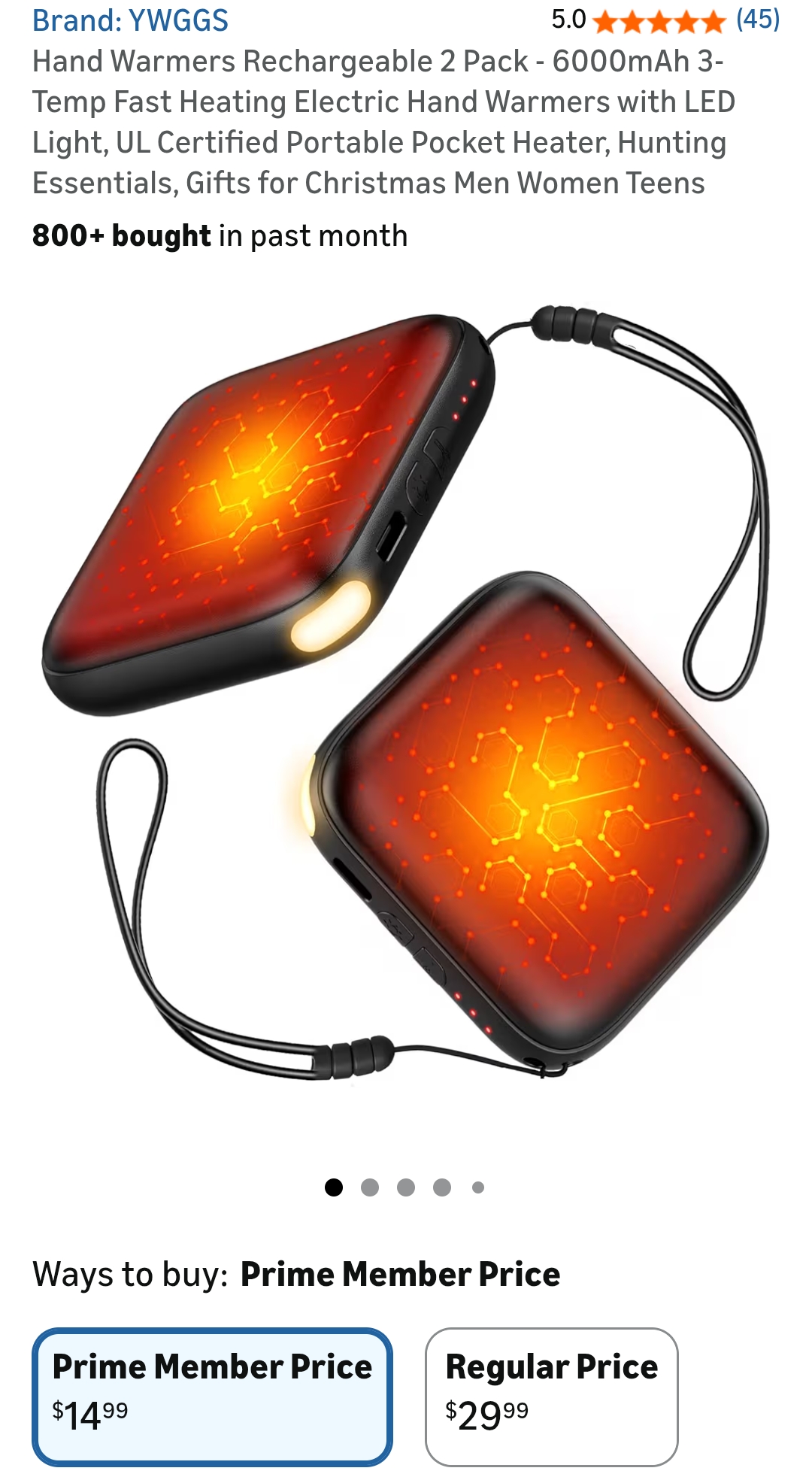 Rechargeable Hand Warmers 2 Pack