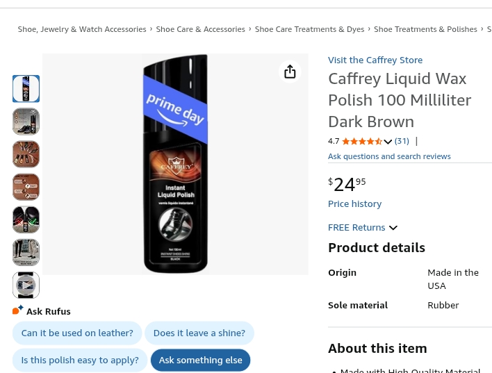 Caffrey Liquid Wax Polish 100