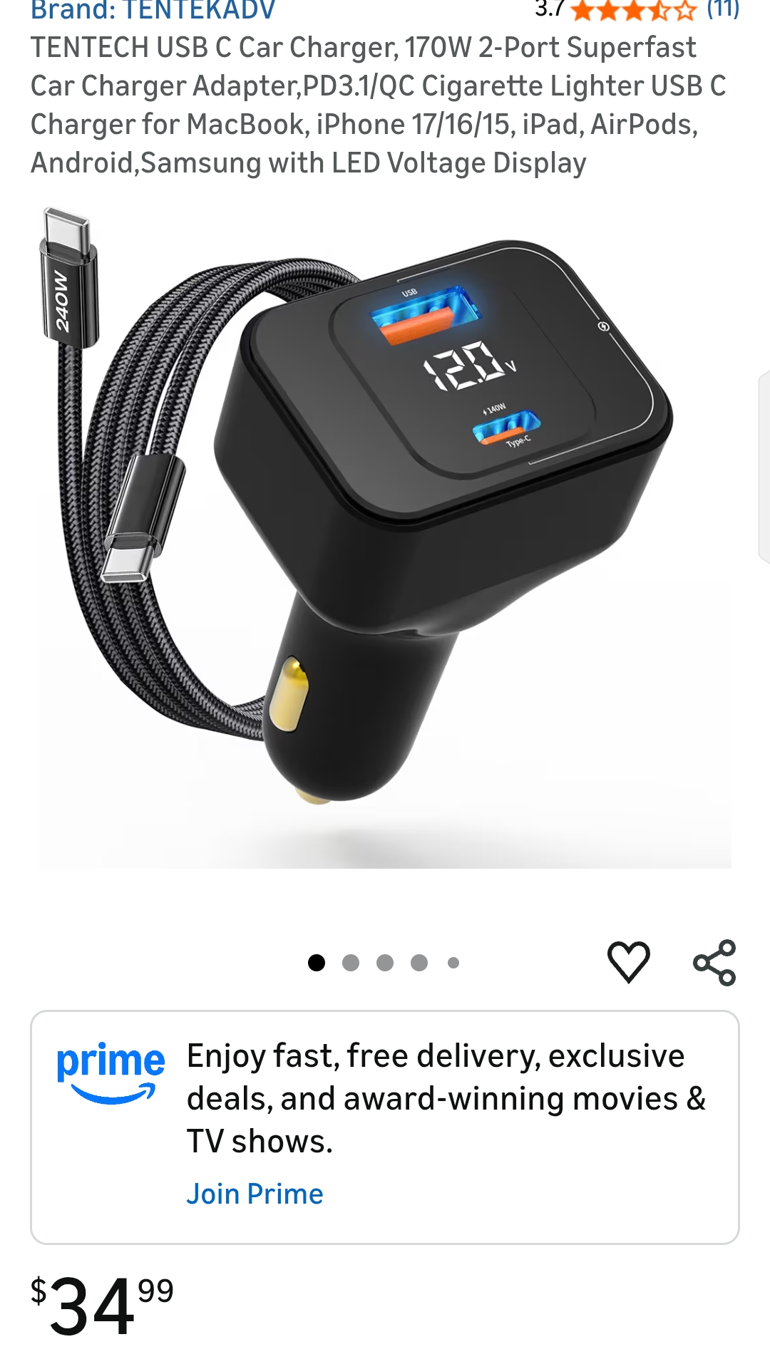 USB C Car Charger