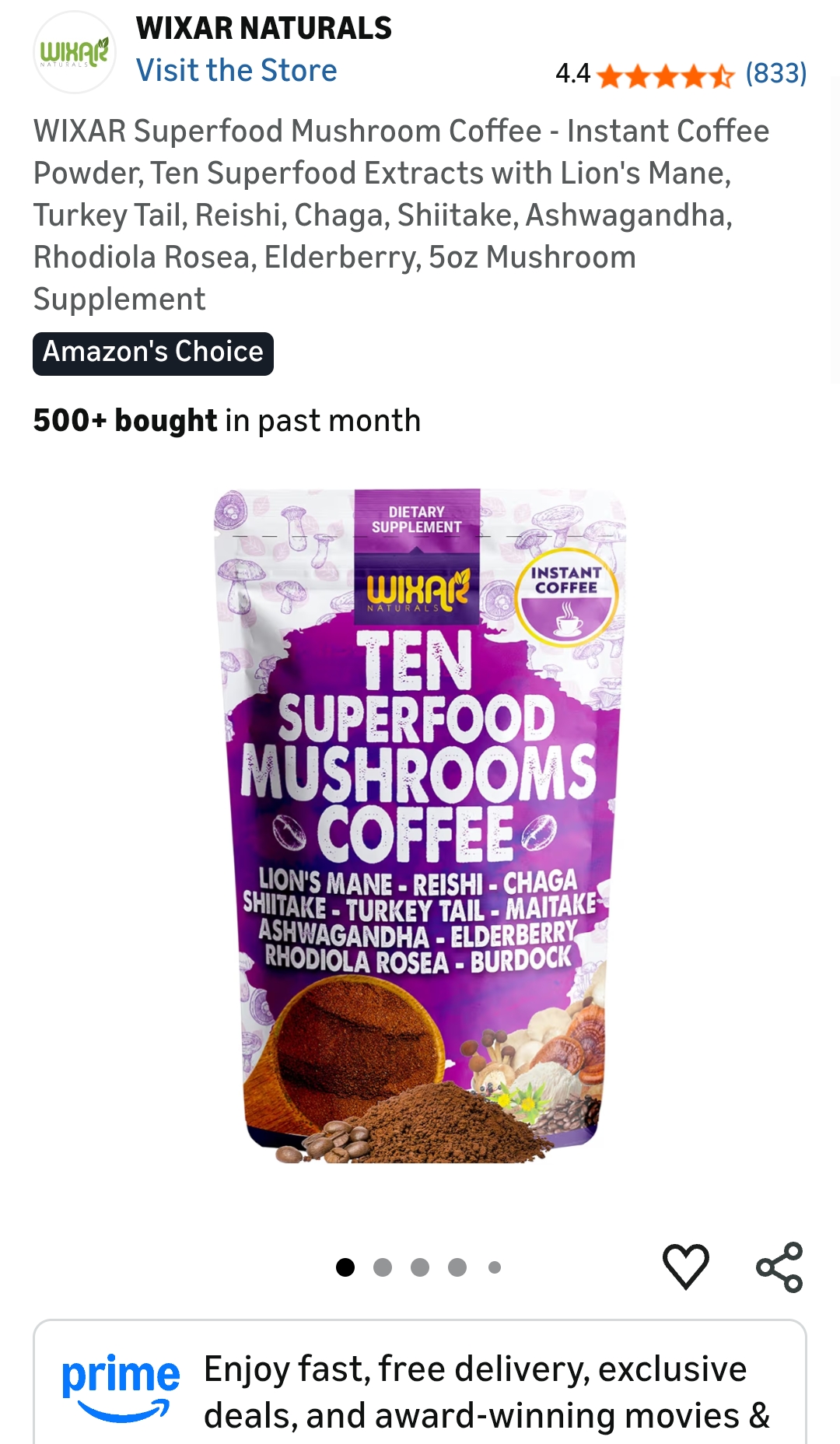 Mushroom coffee