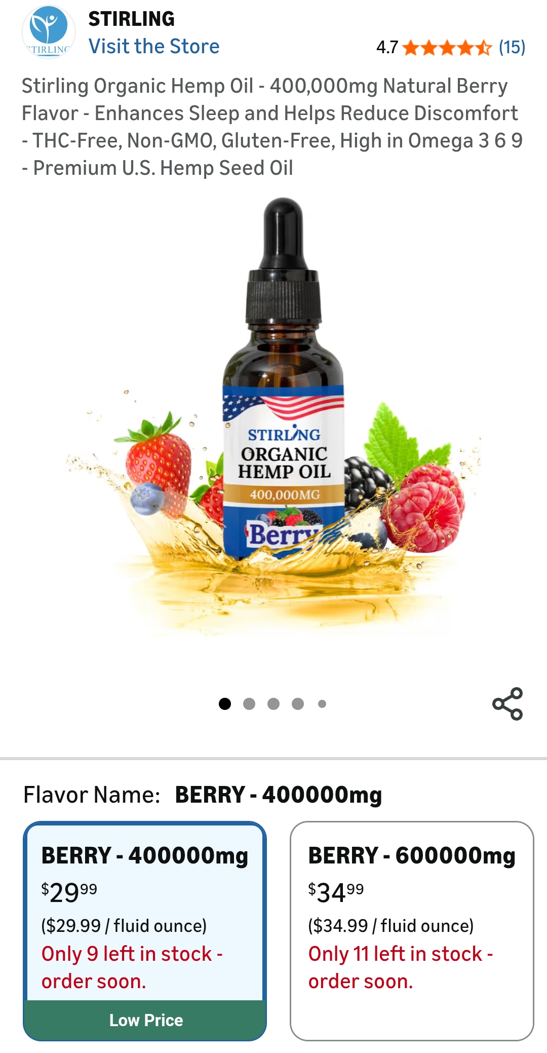 Stirling Organic Hemp Oil